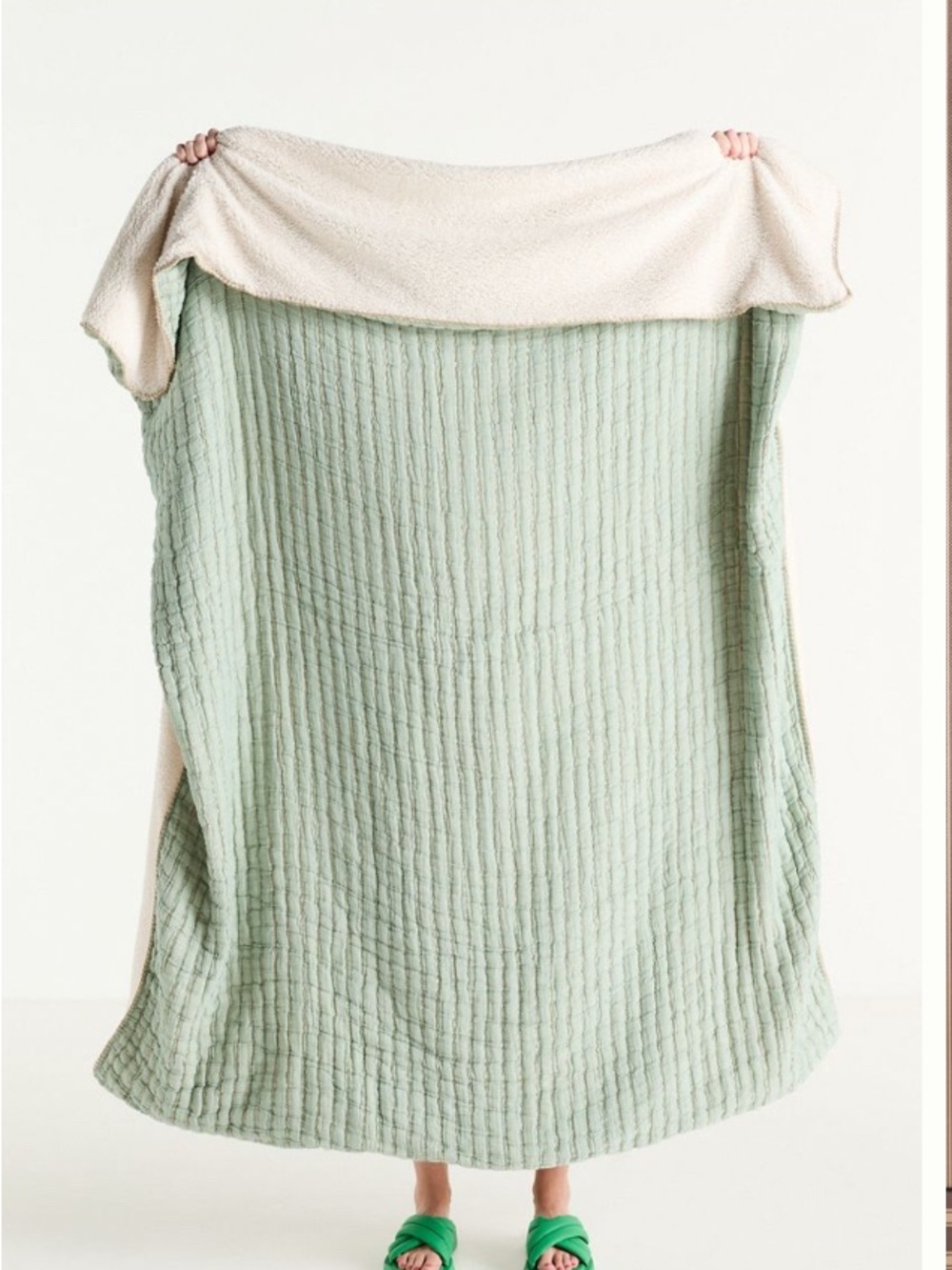 Mira Cotton Sherpa Fleece Reverse Woven Throw Blanket